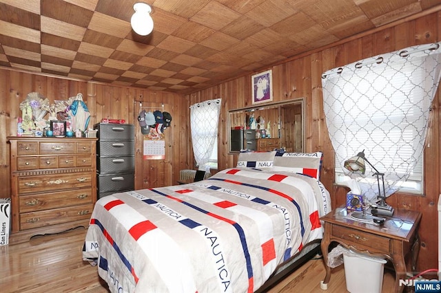 328-330 Hoover Ave, Bloomfield, NJ 07003 - bedroom featuring wood walls, wood finished floors, and wooden ceiling