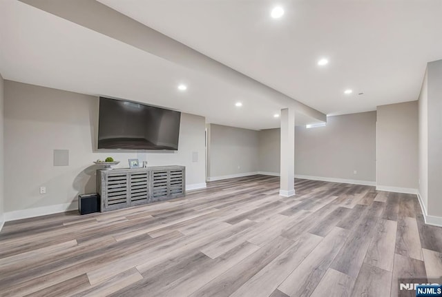 15 Meadowbrook Rd, Upper Saddle River, NJ 07458 - finished below grade area featuring wood finished floors, baseboards, and recessed lighting