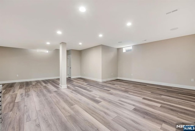 15 Meadowbrook Rd, Upper Saddle River, NJ 07458 - finished below grade area featuring light wood-type flooring, baseboards, and recessed lighting