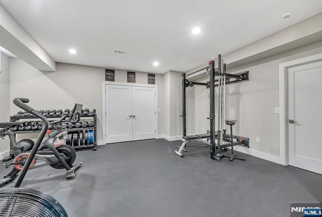 15 Meadowbrook Rd, Upper Saddle River, NJ 07458 - workout area featuring recessed lighting and baseboards
