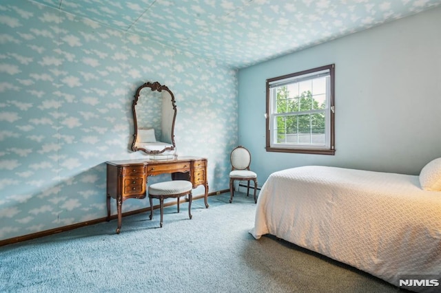 526 Cleveland Ave, River Vale, NJ 07675 - bedroom featuring carpet flooring, wallpapered walls, baseboards, and baseboard heating
