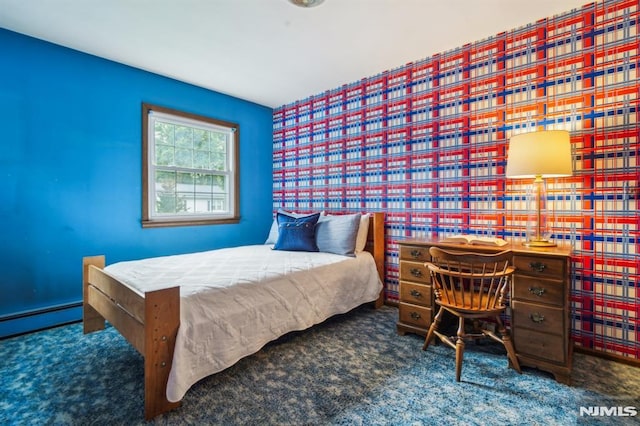 526 Cleveland Ave, River Vale, NJ 07675 - bedroom featuring carpet and a baseboard heating unit