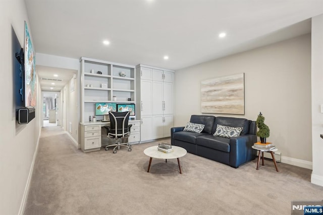 1360 Hamburg Tpke Unit 702, Wayne, NJ 07470 - living area with light carpet, baseboards, and recessed lighting