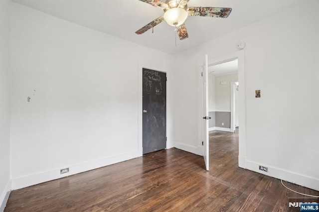 21 Albert Ave, Fair Lawn, NJ 07410 - spare room with wood finished floors, ceiling fan, and baseboards