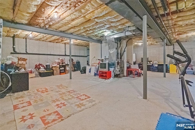 40 Upsala Ct, East Orange, NJ 07017 - unfinished basement featuring heating unit