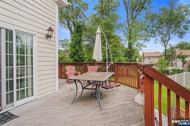 40 Upsala Ct, East Orange, NJ 07017 - wooden terrace featuring outdoor dining space