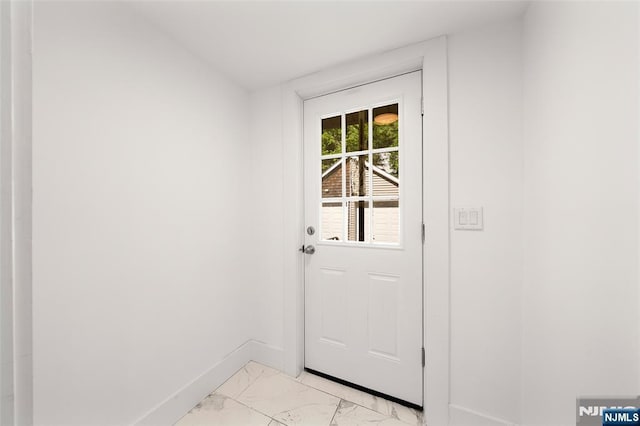 93 Stelfox St, Demarest, NJ 07627 - entryway featuring light marble finish floors and baseboards