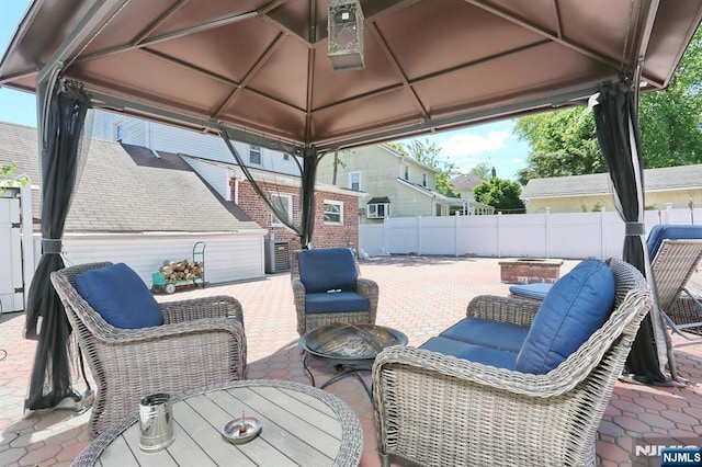 1154 Summit Ave, Teaneck, NJ 07666 - view of patio featuring a gazebo