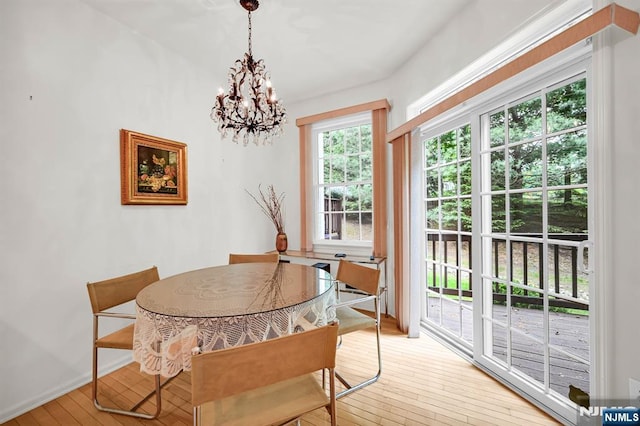 8 Pine Lake Ter Unit T008, River Vale, NJ 07675 - dining room featuring a chandelier, light wood finished floors, and baseboards