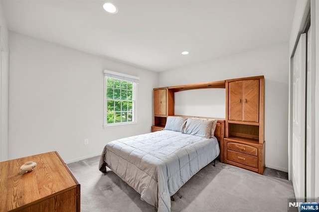 8 Pine Lake Ter Unit T008, River Vale, NJ 07675 - bedroom featuring light carpet, baseboards, and recessed lighting