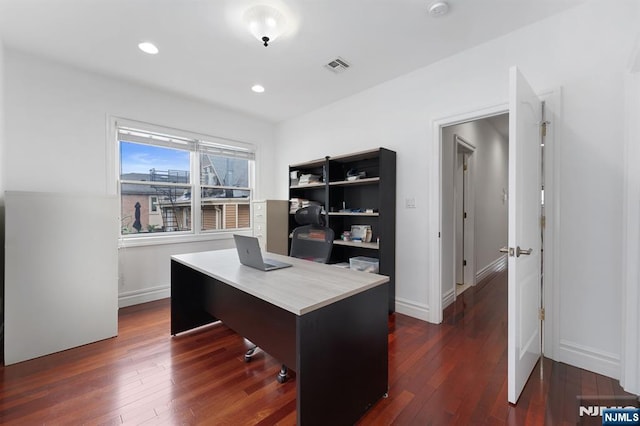 52 Myrtle Ave Unit B, Edgewater, NJ 07020 - office space with dark wood-style flooring, recessed lighting, and baseboards