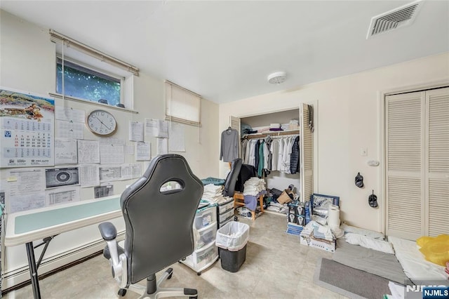 2410 3rd St, Fort Lee, NJ 07024 - office area featuring a baseboard radiator