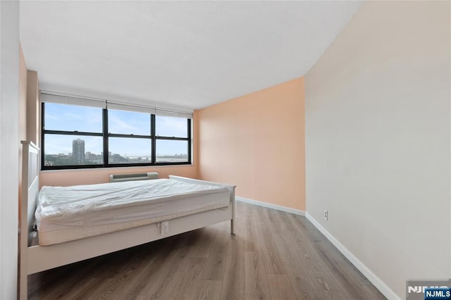 7004 E Kennedy Blvd Unit 28C, Guttenberg, NJ 07093 - bedroom featuring wood finished floors, multiple windows, and baseboards