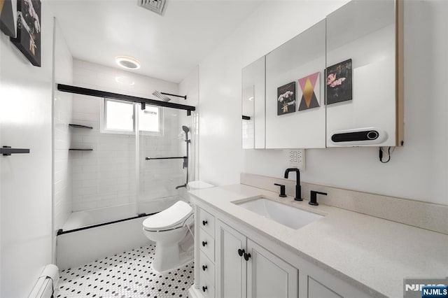344 Northwood Way, Palisades Park, NJ 07650 - bathroom with baseboard heating, toilet, and vanity
