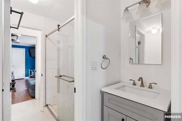 45 Longridge Rd, Montvale, NJ 07645 - bathroom with a stall shower and vanity