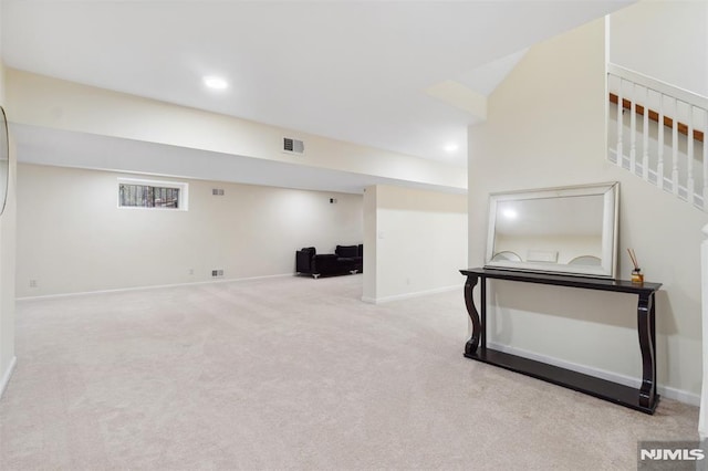 45 Longridge Rd, Montvale, NJ 07645 - finished basement featuring carpet, baseboards, stairway, and recessed lighting