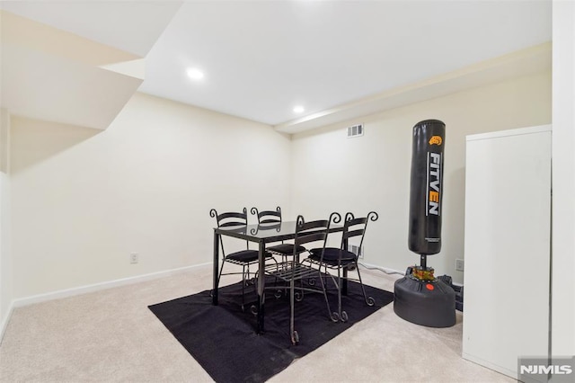 45 Longridge Rd, Montvale, NJ 07645 - dining area featuring carpet floors, recessed lighting, and baseboards