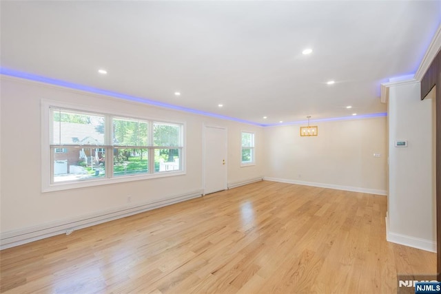 112 Fern St, Twp Of Washington, NJ 07676 - entryway with crown molding, light wood finished floors, baseboards, and recessed lighting