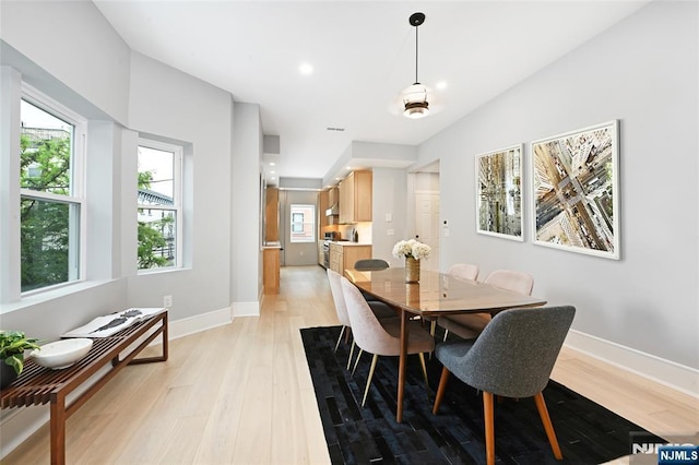 500 Hudson St Unit 2A, Hoboken, NJ 07030 - dining room with light wood-type flooring, baseboards, and recessed lighting