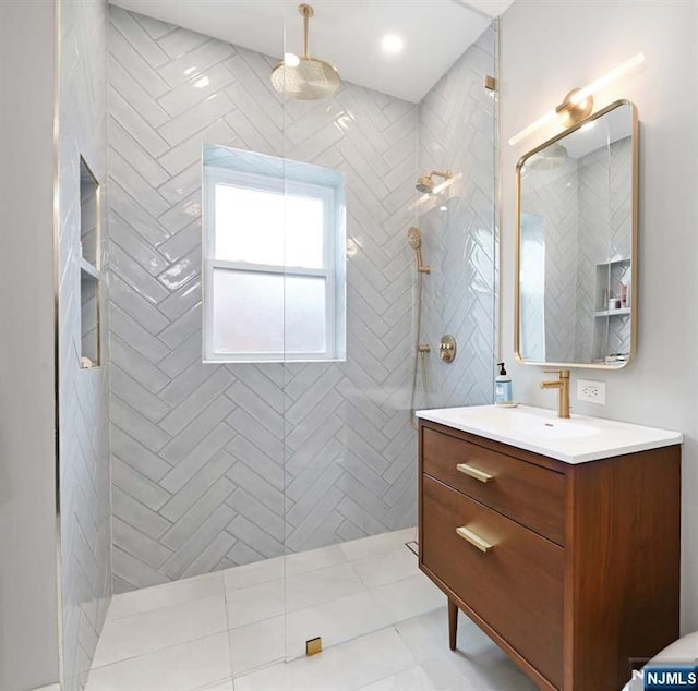 500 Hudson St Unit 2A, Hoboken, NJ 07030 - bathroom featuring vanity and a walk in shower