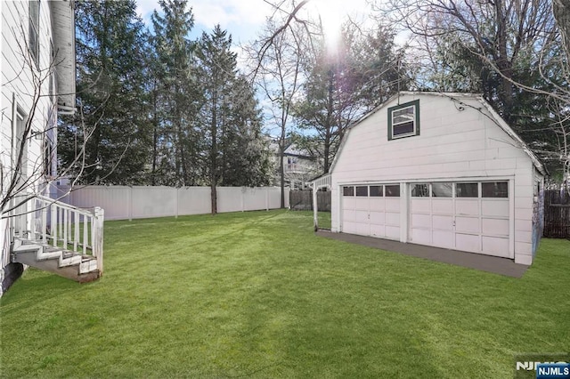 11 Harrington St, Hillsdale, NJ 07642 - view of yard featuring an outbuilding and a garage