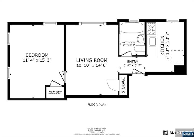 143 Duncan Ave Unit 8/108, Jersey City, NJ 07306 - home floor plan