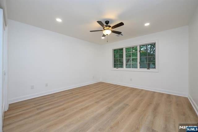 3 Bradshaw Ct Unit 509, Hillsdale, NJ 07642 - unfurnished room with a ceiling fan, light wood-style flooring, baseboards, and recessed lighting