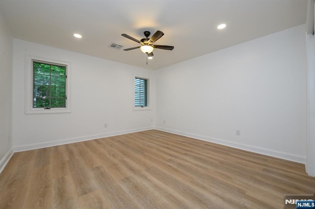 3 Bradshaw Ct Unit 509, Hillsdale, NJ 07642 - unfurnished room with a ceiling fan, baseboards, light wood finished floors, and recessed lighting