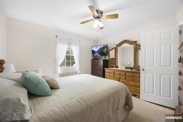 101 Pasadena Pl, Hawthorne, NJ 07506 - bedroom with radiator heating unit and ceiling fan