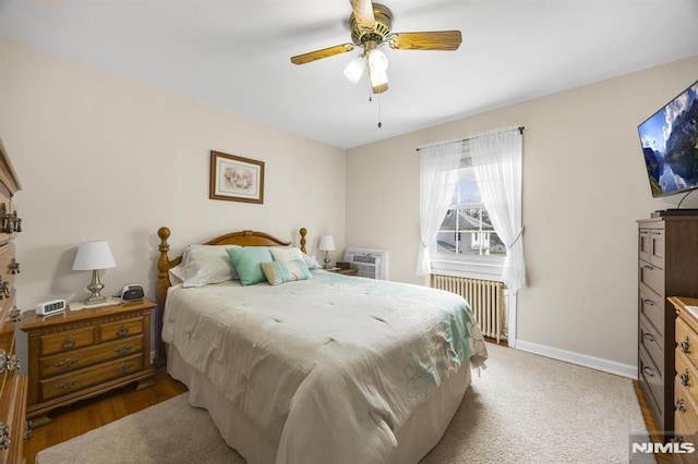 101 Pasadena Pl, Hawthorne, NJ 07506 - bedroom featuring radiator, a ceiling fan, and baseboards
