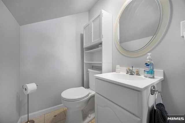 101 Pasadena Pl, Hawthorne, NJ 07506 - half bathroom with toilet, vanity, and baseboards