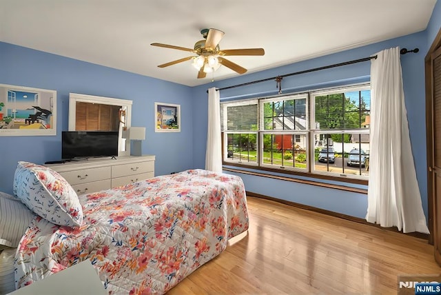 114 Summit Cross, Rutherford, NJ 07070 - bedroom featuring wood finished floors, a ceiling fan, and baseboards