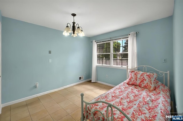 114 Summit Cross, Rutherford, NJ 07070 - tiled bedroom with a chandelier and baseboards