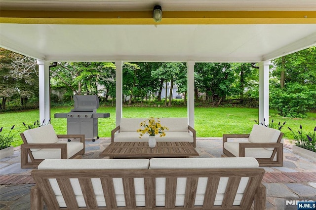 41 Oakland Ave, Westwood, NJ 07675 - view of patio featuring an outdoor living space