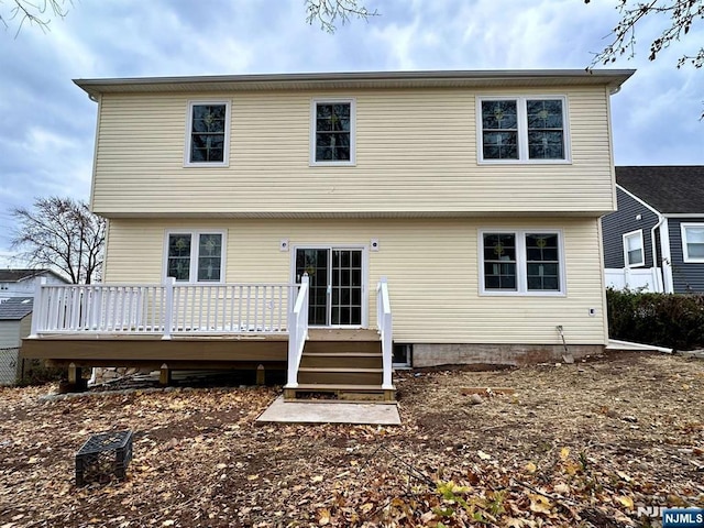 178 Leonard Pl, North Arlington, NJ 07031 - back of property with a wooden deck