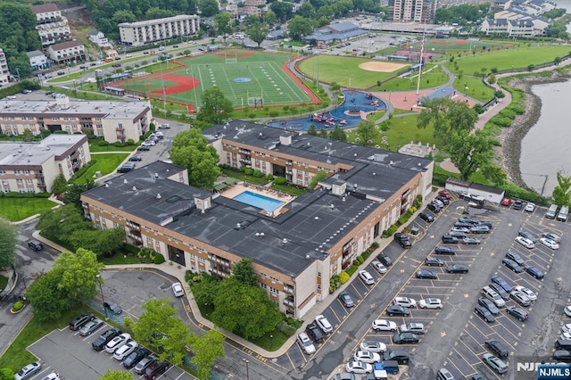 1111 River Rd Unit F25, Edgewater, NJ 07020 - aerial view of property and surrounding area with a large body of water