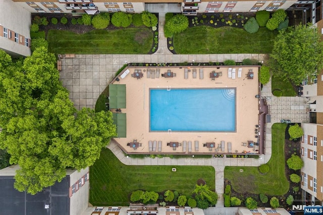 1111 River Rd Unit F25, Edgewater, NJ 07020 - aerial view of a pool