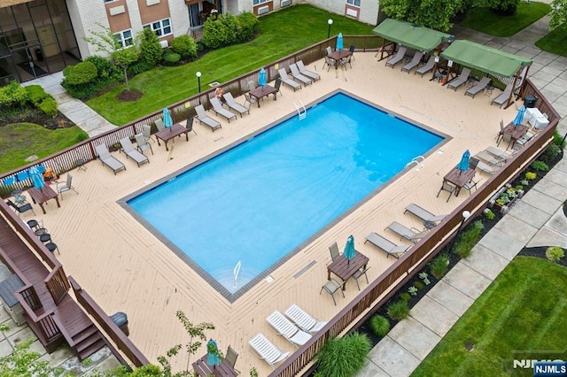 1111 River Rd Unit F25, Edgewater, NJ 07020 - community pool featuring a patio