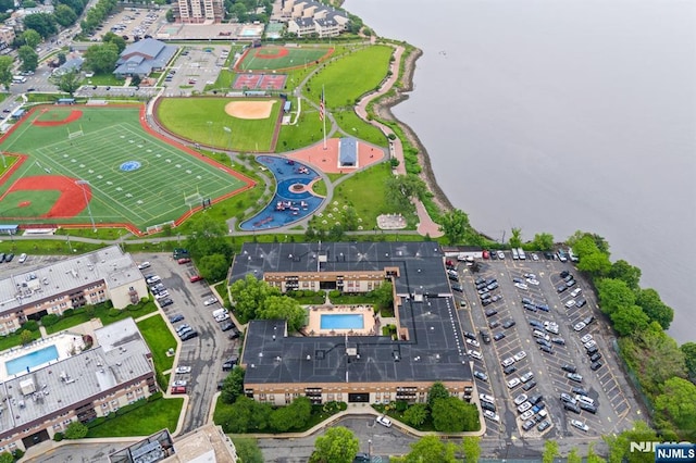 1111 River Rd Unit F25, Edgewater, NJ 07020 - bird's eye view of a pool area and a large body of water