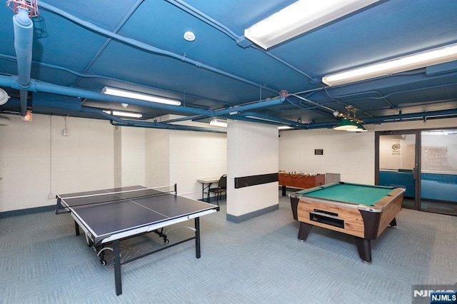 7004JFKB 70th Unit 40G, Guttenberg, NJ 07093 - recreation room featuring billiards table and carpet