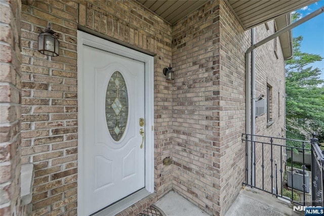 445B 7th St Unit B, Palisades Park, NJ 07650 - property entrance featuring brick siding