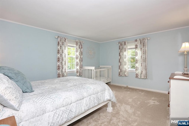 145 Concord Dr, River Edge, NJ 07661 - carpeted bedroom with ornamental molding and baseboards