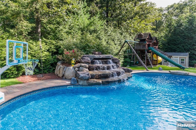 87 Skytop Dr, Mahwah, NJ 07430 - outdoor pool with a playground