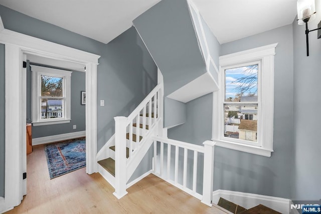 518 Bloomfield Ave, Nutley, NJ 07110 - staircase featuring wood finished floors and baseboards
