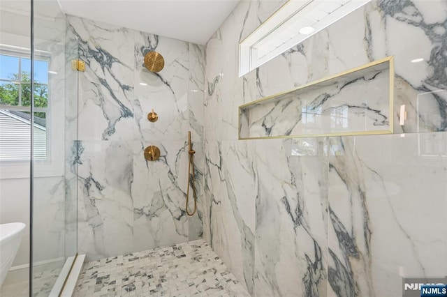 107 Rutland Rd, Glen Rock, NJ 07452 - bathroom featuring a marble finish shower