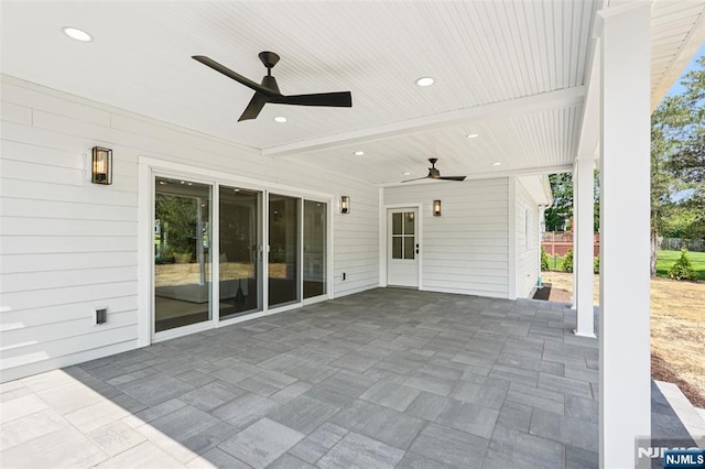 107 Rutland Rd, Glen Rock, NJ 07452 - view of patio / terrace featuring a ceiling fan