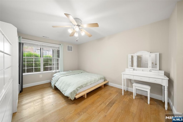 32 Mallard Ct, Englewood, NJ 07631 - bedroom featuring baseboards, light wood-style floors, and a ceiling fan