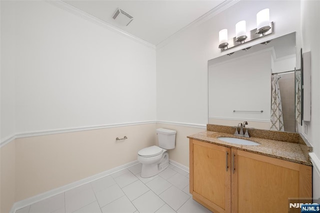 3326 Riverview Ave Unit 326, Englewood, NJ 07631 - full bath featuring toilet, vanity, ornamental molding, baseboards, and tile patterned floors