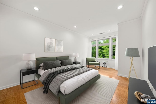 3326 Riverview Ave Unit 326, Englewood, NJ 07631 - bedroom featuring ornamental molding, recessed lighting, baseboards, and light wood-type flooring