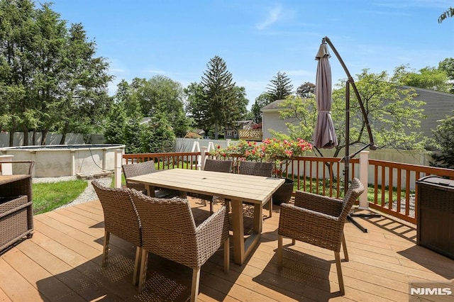 57 Eckerson Ave, Closter, NJ 07624 - wooden terrace featuring outdoor dining space